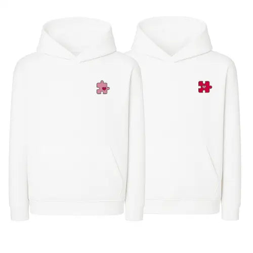 Sweat à capuche brodé - Couple Puzzle Custom Broderie