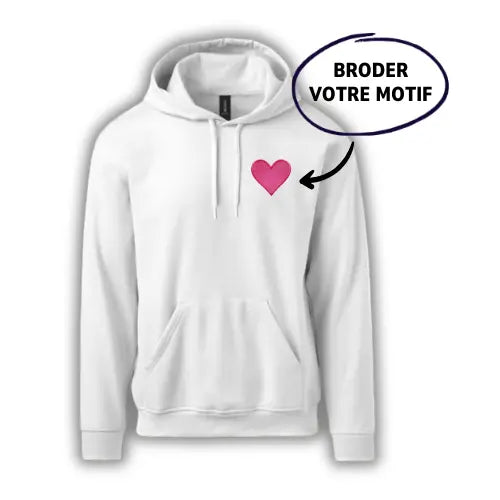 Sweat à capuche brodé personnalisé - Photo pleine Custom Broderie