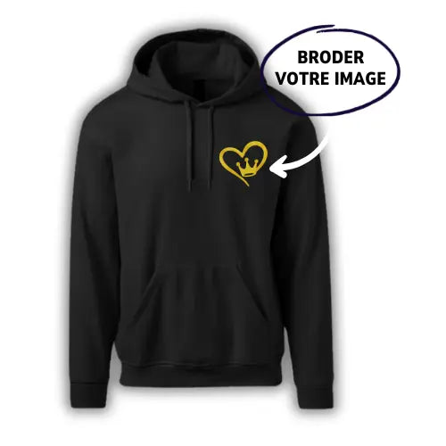 Sweat à capuche brodé personnalisé - Photo pleine Custom Broderie