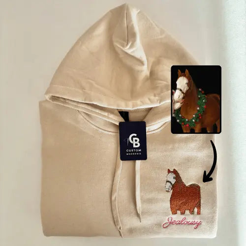 Sweat à capuche brodé personnalisé - Photo pleine Custom Broderie