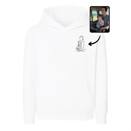 Sweat capuche personnalisé - Photo one line Custom Broderie