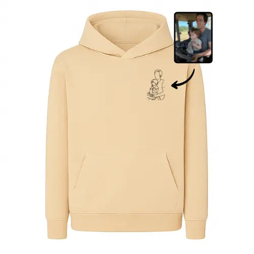 Sweat capuche personnalisé - Photo one line Custom Broderie