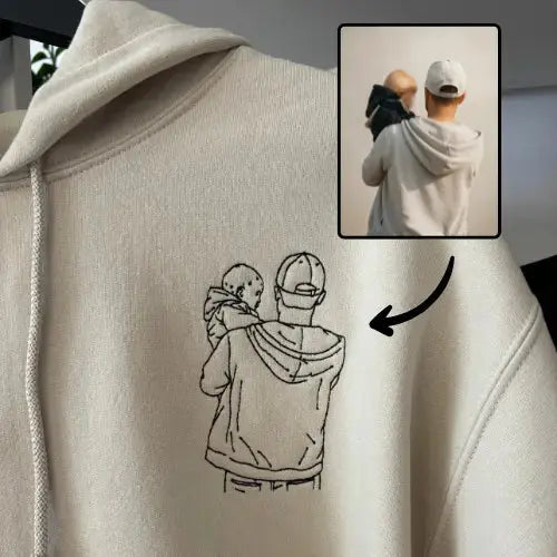 Sweat à capuche brodé - Photo one line Custom Broderie