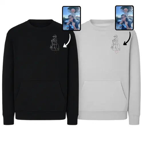 Sweats Duo Couple - Photo personnalisé Custom Broderie