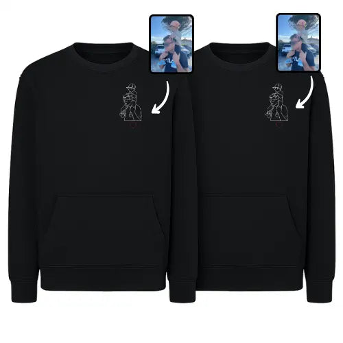 Sweats Duo Couple - Photo personnalisé Custom Broderie