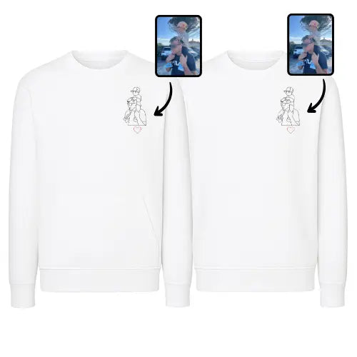 Sweats Duo Couple - Photo personnalisé Custom Broderie