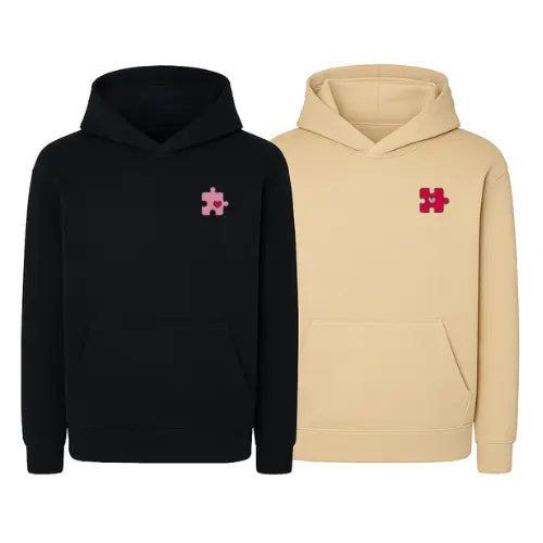Sweats à capuche Duo Couple - Puzzle Custom Broderie