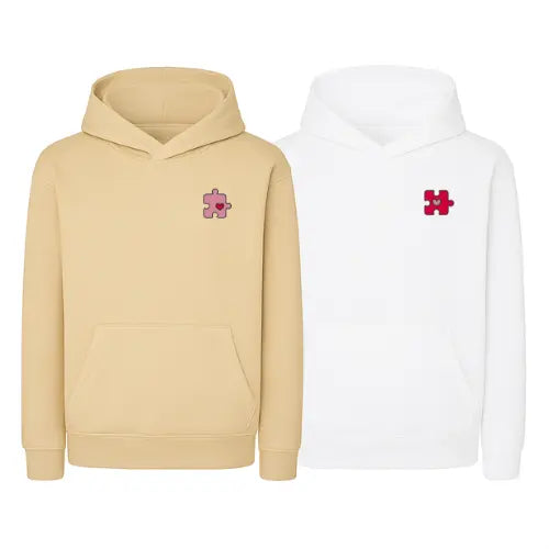 Sweats à capuche Duo Couple - Puzzle Custom Broderie