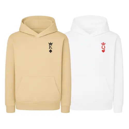 Sweats capuche Duo Couple - King & Queen Custom Broderie