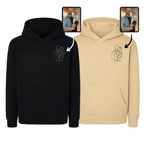 Sweats capuche Duo Couple - Photo personnalisé Custom Broderie