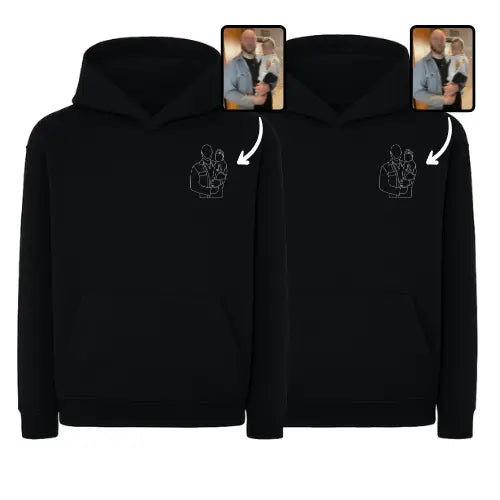 Sweats capuche Duo Couple - Photo personnalisé Custom Broderie