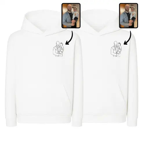 Sweats capuche Duo Couple - Photo personnalisé Custom Broderie