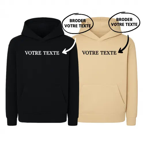 Sweats capuche Duo - Texte personnalisé Custom Broderie