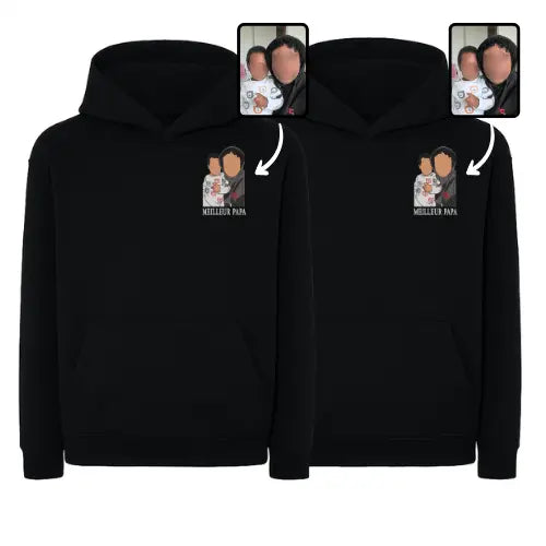 Sweats capuche personnalisés Duo - Photo pleine Custom Broderie