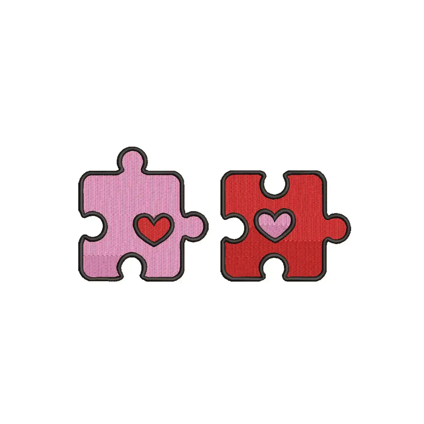 Sweats à capuche Duo Couple - Puzzle Custom Broderie