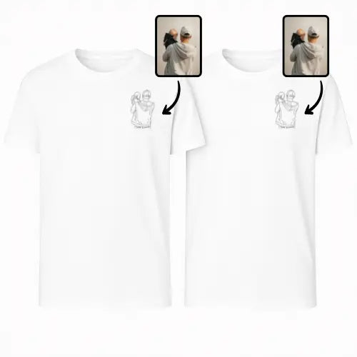 T-shirts Duo Couple - Photo personnalisé Custom Broderie
