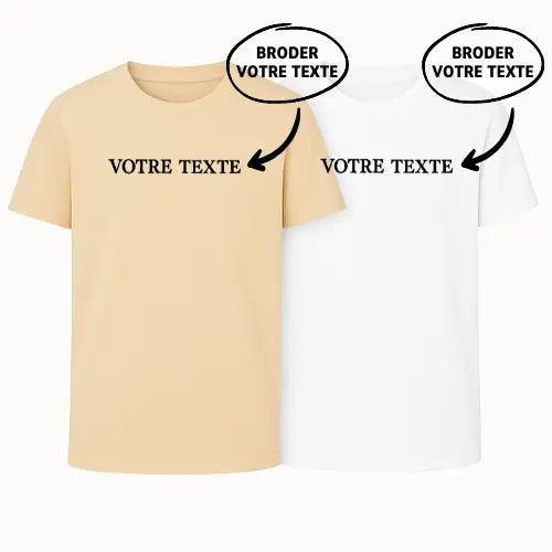T-shirts basique Duo - Texte personnalisé Custom Broderie