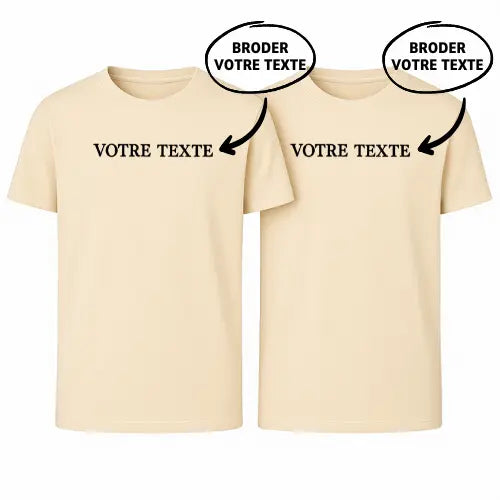 T-shirts basique Duo - Texte personnalisé Custom Broderie