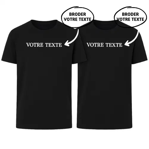 T-shirts basique Duo - Texte personnalisé Custom Broderie