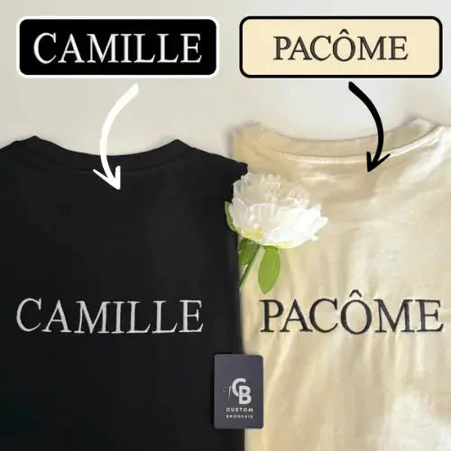 T-shirt oversize brodé - Texte personnalisé Custom Broderie