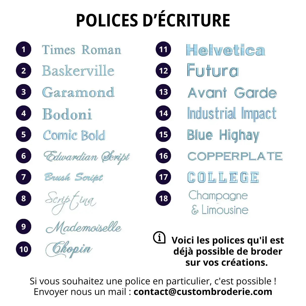 T-SHIRT BASIQUE - Écriture Custom Broderie