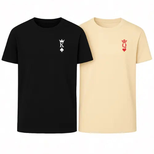 Tshirts Duo Couple - King & Queen Custom Broderie