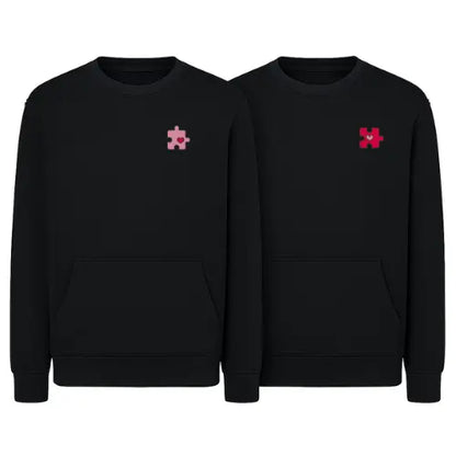 Sweat Duo Couple - Puzzle Heart Custom Broderie