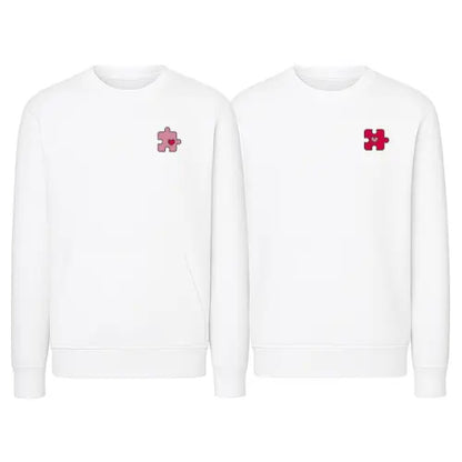 Sweat Duo Couple - Puzzle Heart Custom Broderie