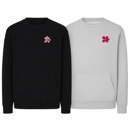 Sweat Duo Couple - Puzzle Heart Custom Broderie