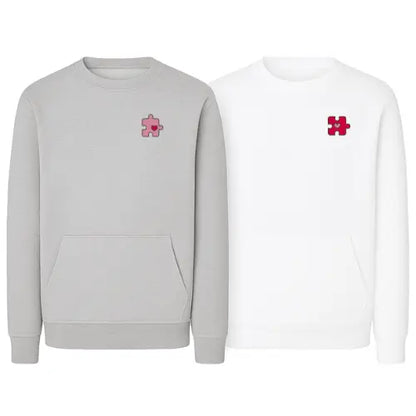 Sweat Duo Couple - Puzzle Heart Custom Broderie