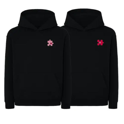 Sweat à capuche brodé - Couple Puzzle Custom Broderie