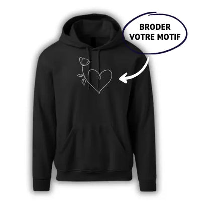 Sweat à capuche brodé - Photo one line Custom Broderie