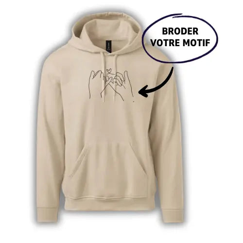 Sweat à capuche brodé - Photo one line Custom Broderie
