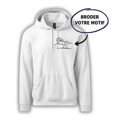 Sweat à capuche brodé - Photo one line Custom Broderie