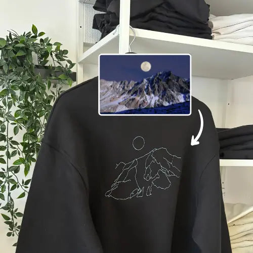 Sweat à capuche brodé - Photo one line Custom Broderie