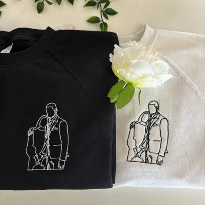 Sweat à capuche brodé - Photo one line Custom Broderie
