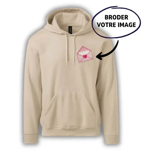 Sweat à capuche brodé personnalisé - Photo pleine Custom Broderie