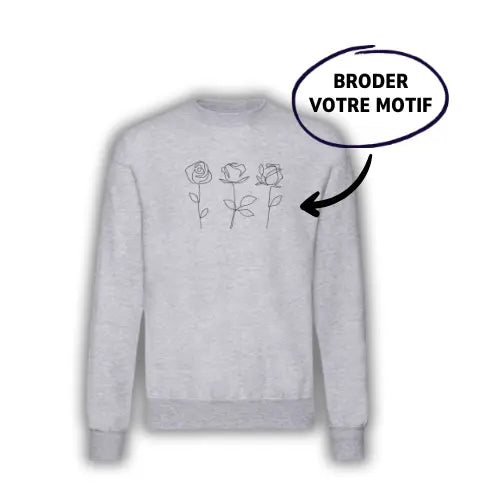 Sweat brodé - Photo one line Custom Broderie