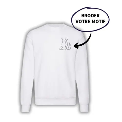 Sweat brodé - Photo one line Custom Broderie
