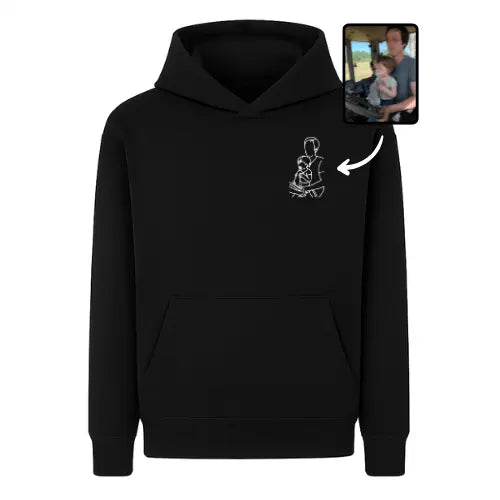 Sweat capuche personnalisé - Photo one line Custom Broderie