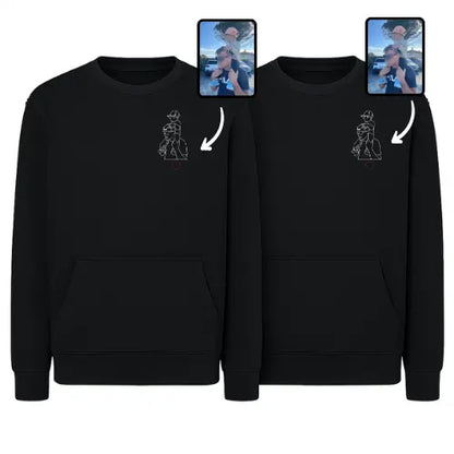 Sweats Duo Couple - Photo personnalisé Custom Broderie