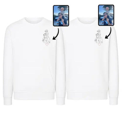 Sweats Duo Couple - Photo personnalisé Custom Broderie