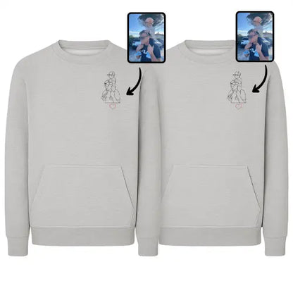 Sweats Duo Couple - Photo personnalisé Custom Broderie