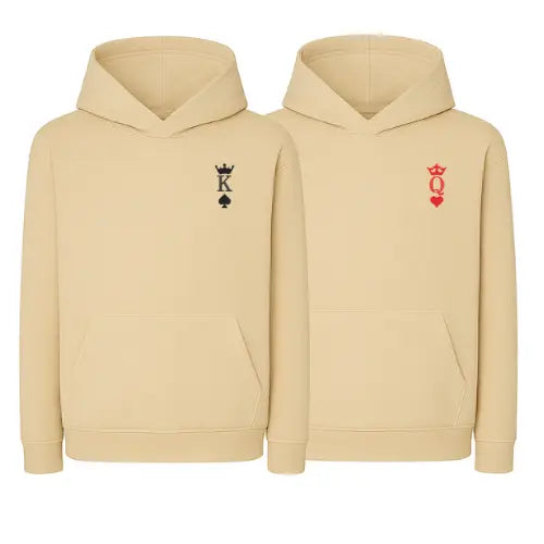 Sweats capuche Duo Couple - King & Queen Custom Broderie