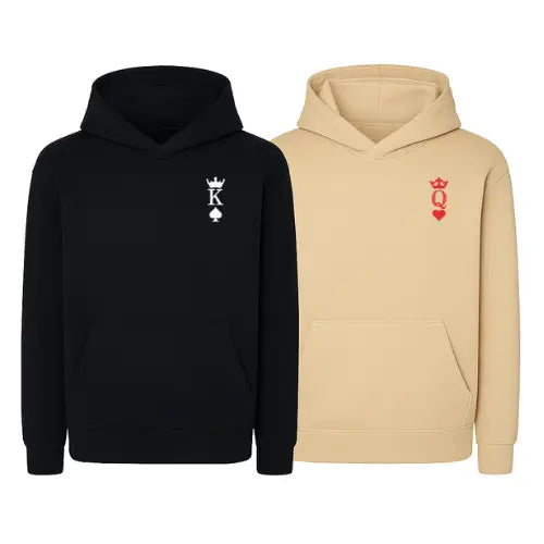 Sweats capuche Duo Couple - King & Queen Custom Broderie