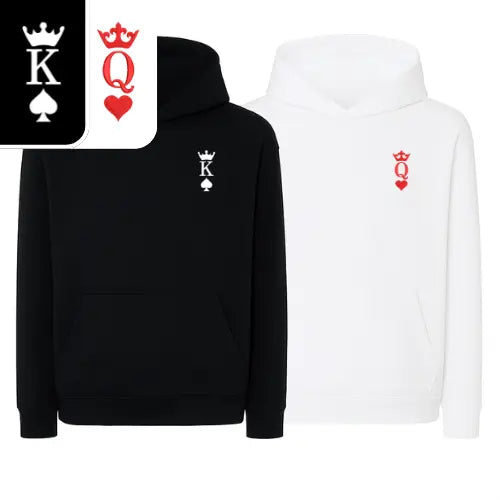 Sweats capuche Duo Couple - King & Queen Custom Broderie