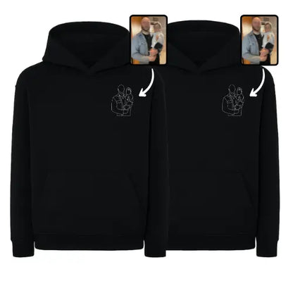 Sweats capuche Duo Couple - Photo personnalisé Custom Broderie