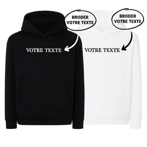 Sweats capuche Duo - Texte personnalisé Custom Broderie