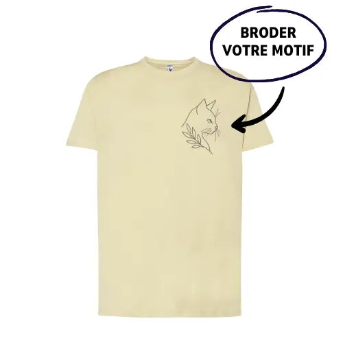 T-shirt brodé - Photo one line Custom Broderie