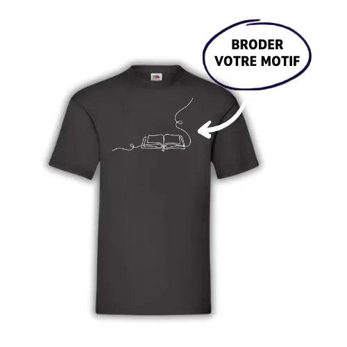 T-shirt brodé - Photo one line Custom Broderie